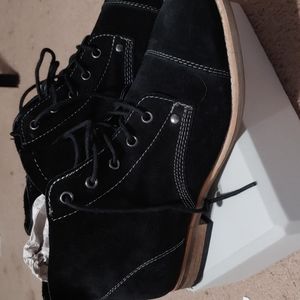 Women's Black suede Low combat boots/bootie